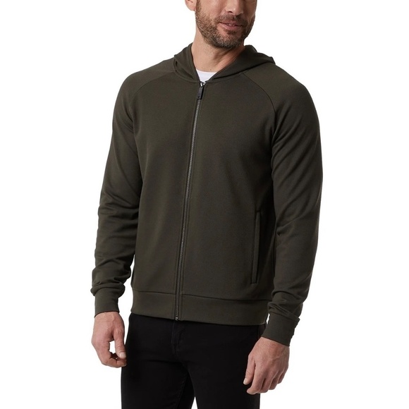 32 Degrees Men's Full Zip Hoodie, Pockets, Olive Green, Medium, NWT - Picture 2 of 15